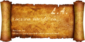 Laczina Adriána névjegykártya